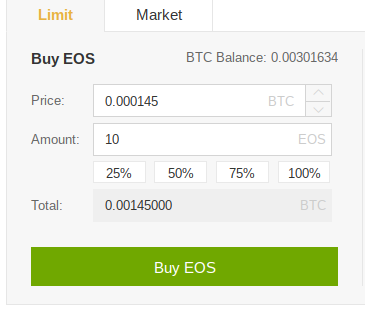 Buying EOS for a set price